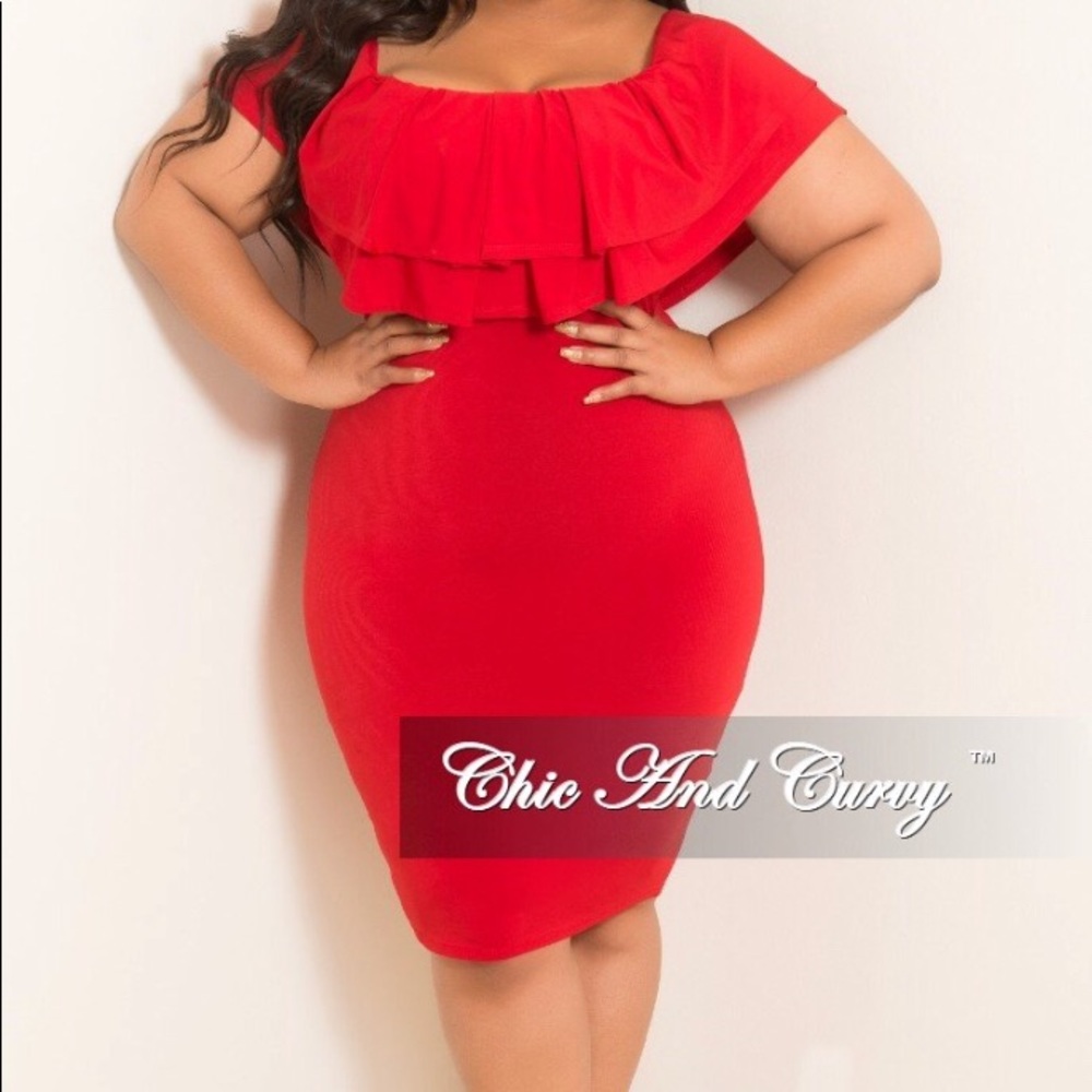 Red plus size dress